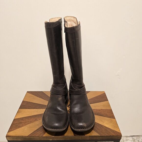 UGG Australia Rosen Riding Boots Brown Leather 7 Womens Wool Fur Lined Winter - Picture 3 of 15